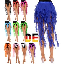 DE Damen Bauchtanz Rock Binden Taille Wickelrock Hüfttuch Fransenrock Röckchen 