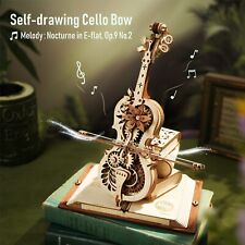 ROKR Magic Cello 3D Holz Puzzles Spieluhr Dekor für Erwachsene Geschenk