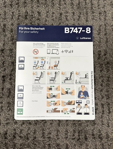 Safety card lufthansa b747 - lufthansa, b747-8