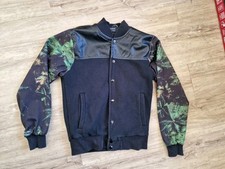 Jacke Sommerjacke Schwarz Grün Leder Dschungel  Maki Kinder GR S Collegejacke