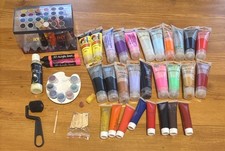 Acrylfarben Set  + Werkzeug (20x 75ml, 16x 22ml, 8x 35ml) Nachtleuchtende Farbe