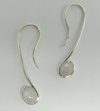 2,6 Carat Designer Mondlichtopas Ohrhacken, 925 Silber, Ohrschmuck irrisierend