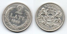 Silber! Lettland 2 Lati 1925 ss/vz