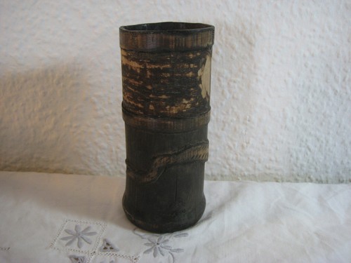 Antiker holz pinselbecher - antiker,