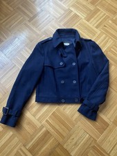 Caban Jacke mit Wolle kurz marine blau Gr. 38 S