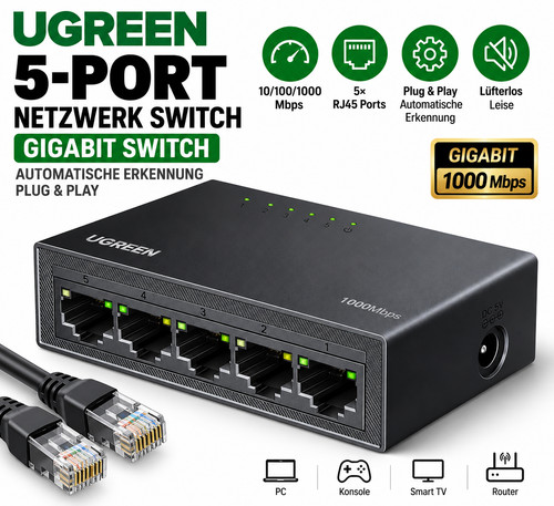 Ugreen lan switch - switch, 5-port
