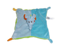 WIE NEU * 1x Bambia Elefant grün blau gelb Schmusetuch Schnuffeltuch Kuscheltuch