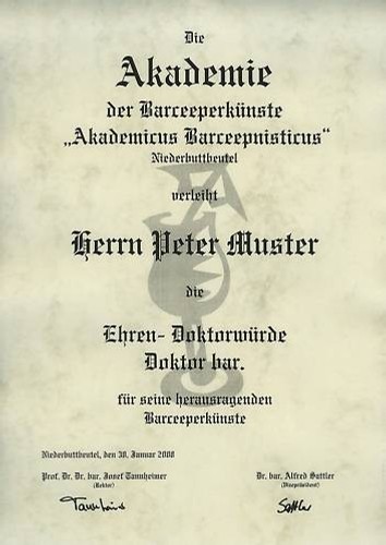 Diplom urkunde ehren doktor - urkunde,