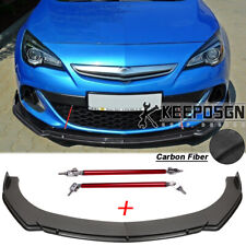 Für Opel Astra J F G H K Glänz Frontlippe Spoiler Stützstange Kohlefaster CARBON