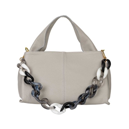 Henkeltasche tasche leder grau - leder,