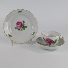Meissen Rote Rose Kaffeegedeck