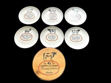 Porcelaine d' Auteuil 6 Käseteller Porzellan in Holzdose Teller Ø 19 cm 55406