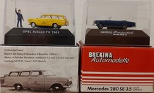 Opel Rekord P1 Dt. Post und Mercedes-Benz 280 SE 3.5 Cabriolet Brekina 1:87 OVP