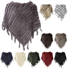 Gloop Damen Poncho Echtfell