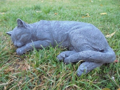 Steinfigur katze liegend - steinfigur,