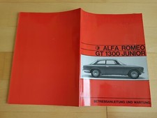 BETRIEBSANLEITUNG manual instruction handbook Alfa Romeo GT 1300 Junior 1970 