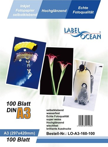 100 blatt selbstklebend - 100, a3
