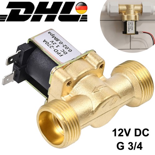 Magnetventil messing 12v - 3/4",