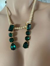 Oscar de la Renta Modeschmuck, grüne Clipsohrringe