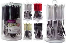 Edelstahl Besteckset Ständer Ablage Drehgeschirr für 6 Personen 24 Teile