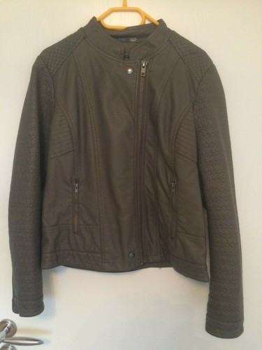 Damen lederjacke grau - grau,