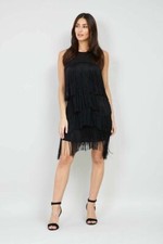 Damen stufen fransen kleid - fransen,