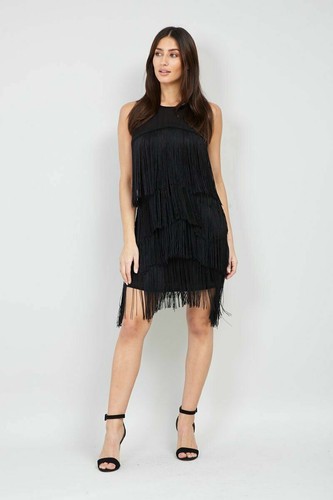 Damen stufen fransen kleid - damen,