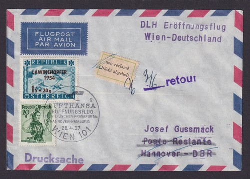 Flugpost brief air - brief, wien