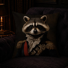 Dark Dekokissen Waschbär