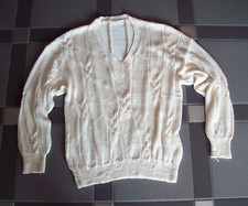 UNIKAT ?% HANDARBEIT selbstgestrickt edler Pullover 56/2XL 100% Maulbeerseide