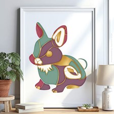 Hase Tier v18 Schablone Malen