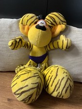 DIDDL - 65 cm TIGER PLÜSCH  - LILA HOSE - GELB GESTREIFT - TOP ZUSTAND -DEPESCHE