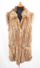 A1753 KANIN WESTE ECHT PELZ KANINCHENFELL WESTE PELZJACKE B-WARE GR. 40