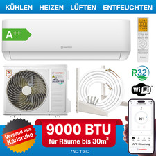 Split Klimaanlage 9000 BTU 2,6 kW H-PRO Klimagerät für 30m² Komplettset 
