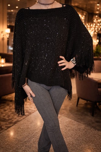 Eleganter glitzer poncho - eleganter,