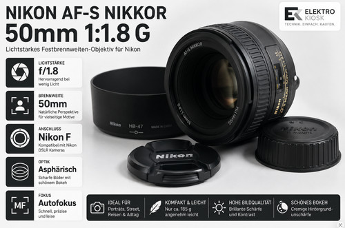Nikon nikkor 50mm 1 8 - af-s, g