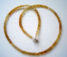 Citrin Kette facettiert  - Schloss 925 Silber - 48 Karat - 45 cm - Quarz - Gelb