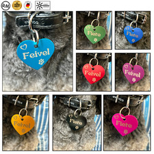 Hundemarke,Katzenmarke, Anhänger Herz mit Gravur, beidseitig,  3,8x3,3 cm L0003