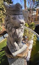 Wasserpeier  Löwe mit Krone Teichskulptur Teichdekoration