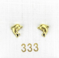 Kinderschmuck Kinderohrringe Ohrstecker Delfine matt 333 Gold NEU