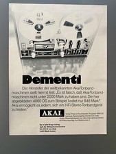 Akai Tonbandgerät Tape 4000 DS Tonband Dementi 1972 Vintage Ad Werbung Reklame
