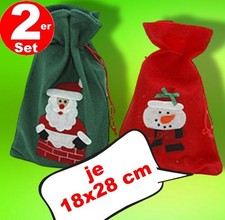 2x Nikolaussack rot grün Filz