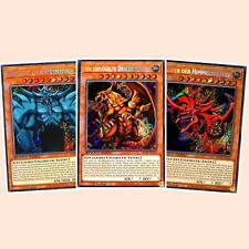 Yugioh Götterkarten Set Sammlung Secret Rare Slifer Obelisk Ra SBCB Deutsch NM 