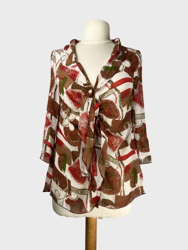 Vintage paisley bluse 12 - uk, 10