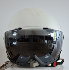 Skihelm mit Visier, Größe S-M, 55-59 Cm in Weiß