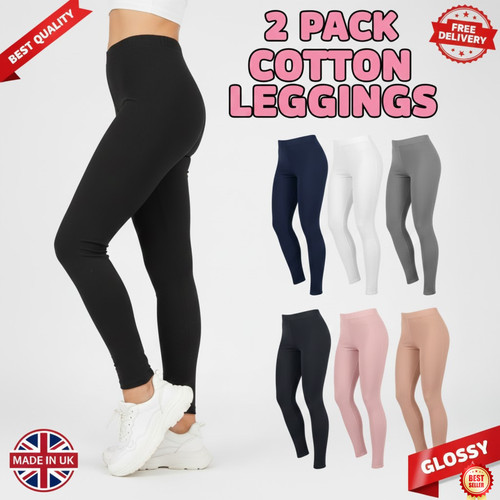 Leggings baumwolle uni - baumwolle,