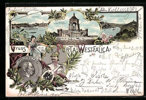 Lithographie porta westfalica - lithographie,