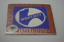 ADAC Sternfahrt 1963  Plakette für Kühlergrill "100 Jahre Farbwerke Hoechst  AG"