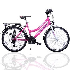 24 ZOLL KINDERFAHRRAD 21 GANG 24" KINDER FAHRRAD PINK-WEISS MIT BELEUCHTUNG 610R