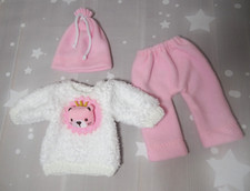 Handmade Sachen Puppenkleidung Strick Pullover Hose Mütze Re born  Baby 43-47cm 